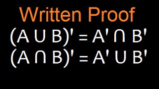 Set Theory DeMorgans law  Written Proof Part 1 [upl. by Enirehtakyram]