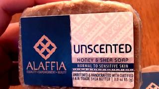 Alaffia Shea Butter amp Honey Body Soap Unscented  CRUELTY FREE [upl. by Liartnod636]