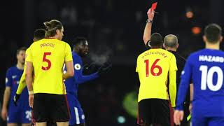 Tiemoue Bakayoko Red Card 30  Watford vs Chelsea 05022018 HD [upl. by Brigette]