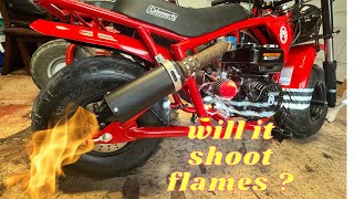 Coleman b200r minibike gets full exhaust [upl. by Munmro]