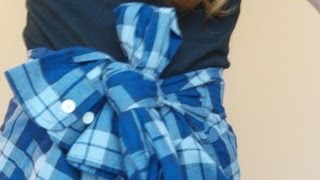 How to Tie a Mens Button Shirt into a Skirt [upl. by Drofkcor]