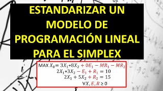 Estandarizar Modelos de Programacion Lineal necesario para el Simplex [upl. by Arliene]