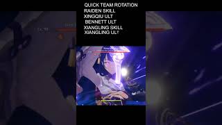 Raiden National Team Quick Rotation in Genshin Impact [upl. by Hawker]