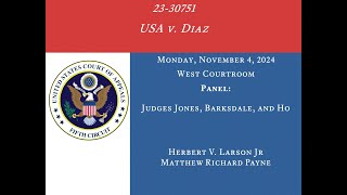 2330751 USA v Diaz Monday November 4 2024 [upl. by Alyad98]