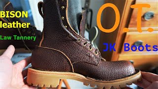 JK Boots OT Bison Stock OT boot Smooth Redwood in 85D  Handlasted in the USA [upl. by Libbi]