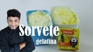 SORVETE COM APENAS 1 GELATINA RENDE 4 LITROS CHEF ALEXANDRE ALARCÃO [upl. by Annairoc]