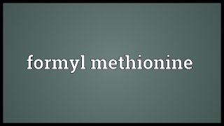 Formyl methionine Meaning [upl. by Bigot413]