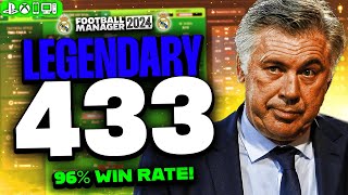 Ancelottis LEGENDARY 433 FM24 Tactics  200 Goals  Best FM24 Tactics [upl. by Trebor]