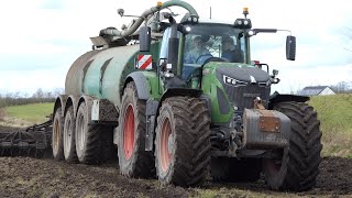 Fendt 942 Vario in the field injecting slurry w Samson PG25 Manure wagon  Manure 2020  DK Agri [upl. by Efi]