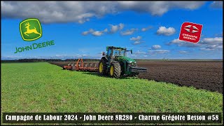 Campagne de Labour 2024  John Deere 8R280  Charrue Grégoire Besson  58 [upl. by Ajani805]