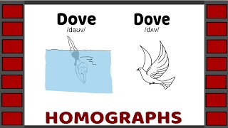 Homographs  Examples of 25 homograph pairs  English Vocabulary  Homophones  Homonyms [upl. by Gytle]