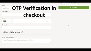 How to add OTP verification in checkout page in woocommerce [upl. by Gautious]