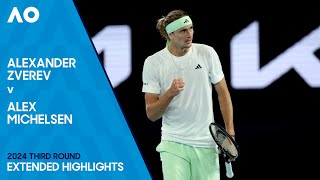 Alexander Zverev v Alex Michelsen Extended Highlights  Australian Open 2024 Third Round [upl. by Muirhead]