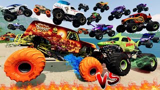 Monster Jam INSANE Monster Truck Mud Battle 9  BeamNG Drive  Grave Digger [upl. by Clare]