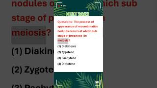 The process of appearance of recombination nodules occurs which sub stage of prophase I in meiosis [upl. by Layney]