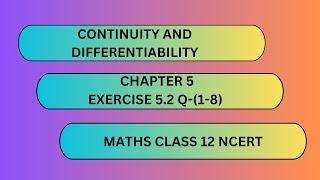 EXERCISE 5 2 Q18 MATHS CLASS 12 NCERTSOLVED [upl. by Eseerehs]