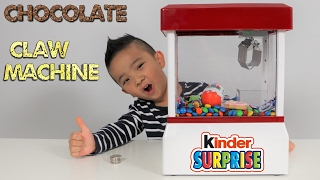 Chocolate Candy CLAW MACHINE Fun With Kinder Surprise Egg Peppa Pig Cookie Chupa Chups MampMs Ckn Toy [upl. by Magel]