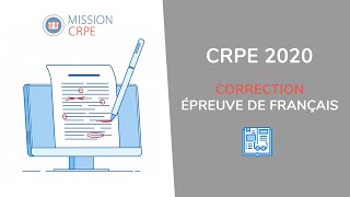 CRPE 2020  Correction de lépreuve de Français ✅ [upl. by Erl173]