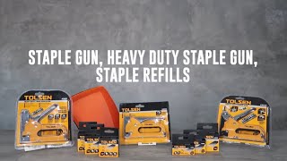 GUIDE 8 3 TYPE OF TOLSEN STAPLE GUN AND 6 SIZES OF STAPLER REFILL [upl. by Aicirt]