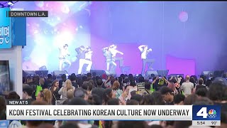 KCON LA attracts thousands of Kpop fans to downtown Los Angeles [upl. by Maxima292]