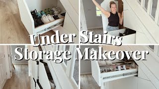 NEW Under Stair Storage  Clever Closet Stairs Storage  How We Transformed Our Stairs Storage [upl. by Guadalupe215]