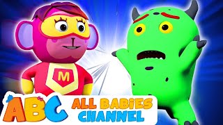 SUPERHERO Vs MONSTER  Finger Family Rhymes  All Babies Channel [upl. by Aneleasor]