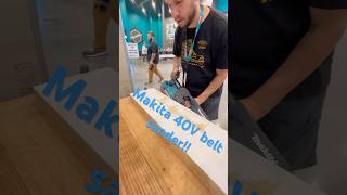 Makita 40V belt sander First look at a brand new product from Makita beltsander makitapoweron [upl. by Oremor]