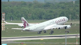 Qatar Amiri Airbus A340200  Reg A7HHK takeoff [upl. by Ailenroc]