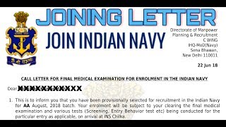 Appointment letter Navy SSrAA [upl. by Garratt]