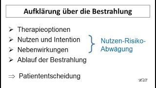 Aufklärung über die Bestrahlung  Strahlentherapie Prof Hilke Vorwerk [upl. by Aniraad592]