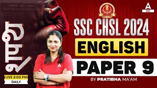 SSC CHSL 2024  SSC CHSL English Classes by Pratibha Mam  CHSL English Practice Set 9 [upl. by Nevyar]