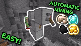 SIMPLE 121 AUTOMATIC MINING MACHINE TUTORIAL in Minecraft [upl. by Consalve]