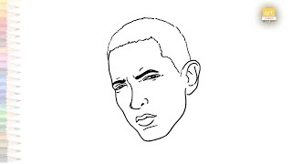 Eminem easy face drawing  Art tutorial  How to draw Eminem step by step  artjanag eminem [upl. by Veats653]