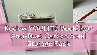 Review YOULITE Bookshelf AntiRust Carbon Steel Storage Rack Shelving Bookcase Combination Shelve W [upl. by Starlin722]