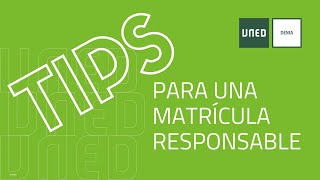 Tips para una matrícula responsable [upl. by Ardnaeed]