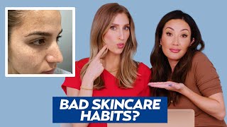 Bad Skincare Habits Causing Dark Spots amp Enlarged Pores Yessi’s Skincare Routine  DERM REACTS [upl. by Rebecca682]