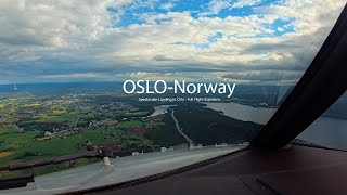 OSLONorway Spectacular Landing in Oslo  Full Flight Experience [upl. by Asillem]