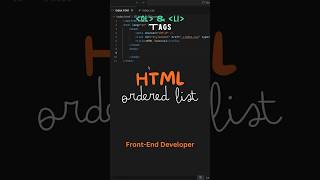 HTML  Ol amp li Tags  ordered List HTML html htmltags css beginners coding [upl. by Anelet800]