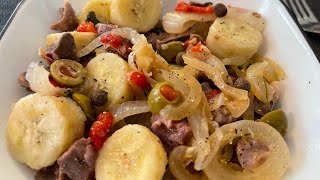 Mollejas con Guineitos en Escabeche Puerto Rican Green Bananas amp Gizzard Salad [upl. by Joselyn]