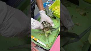 Very Easy Honey Pineapple Cutting In Bangkok  Fruit Cutting Skills [upl. by Wandis]