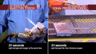 Harris Injector Torch using Alternate Fuel vs Harris Equal Pressure Torch using Alternate Fuel [upl. by Monagan]