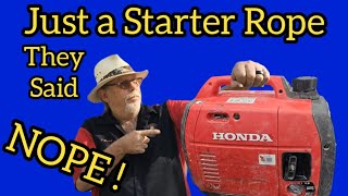 Honda Generator EU2200i Starter Rope and Wont Start [upl. by Hsiwhem]