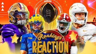 FINAL CFP Rankings Michigan claims top spot FSU left out  Rankings Reaction 🏈 [upl. by Akelahs]