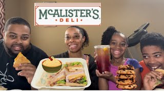 Family trying McAlister’s deli 🥪 foodvlog foodreview deli foodies [upl. by Simetra]