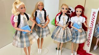 BARBIE DOLL RAPUNZEL SCHOOL MORNING ROUTINE 🎒🧳📚📝 [upl. by Christalle195]