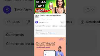 Secret 7 High  paying freelance skills in 2025  Time farm video code answer timefarmtaskcode [upl. by Enogitna]