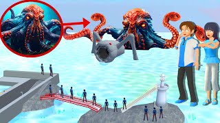 sea eater dimakan monster kraken yuta mio kaget ada gurita raksasa  SAKURA SCHOOL SIMULATOR [upl. by Hanonew361]