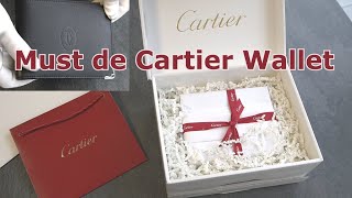 WALLET Must de Cartier  8credit card wallet Black  UNBOXING  REVIEW [upl. by Kate]