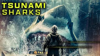 TSUNAMI SHARKS Full Movie  Shark Movies  Monster movies  The Midnight Screening [upl. by Cleres]