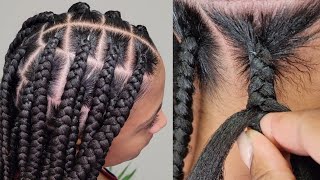 LARGE KNOTLESS BRAIDS PERFECT GRIP  BEGINNER FRIENDLY 👌🏾👏🏾 [upl. by Agueda]